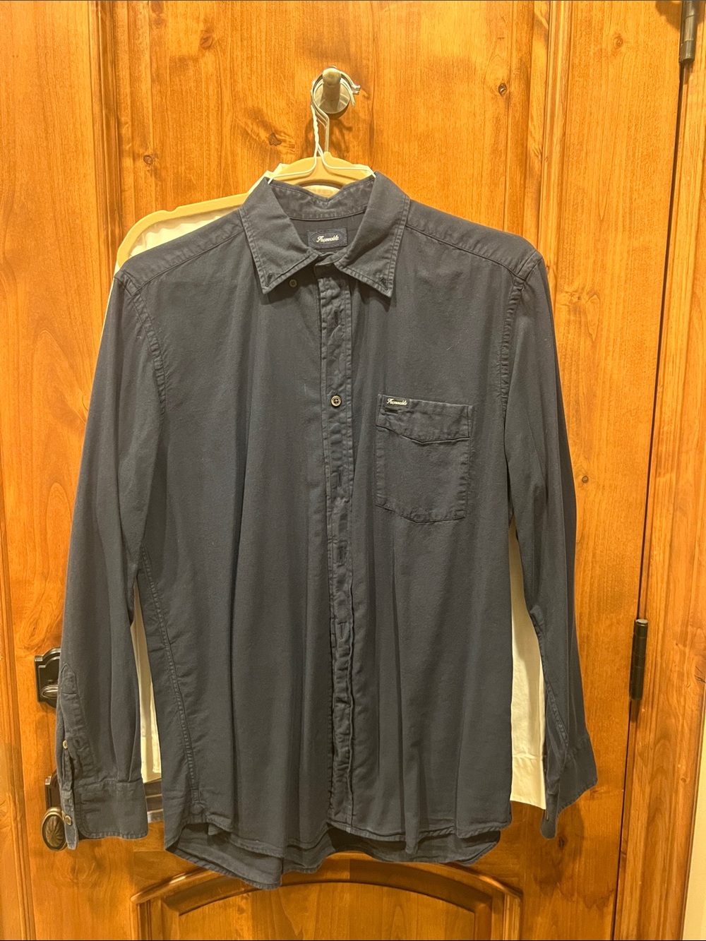 Faconnable Men's Navy Long-Sleeve Casual Button-Down Shirt